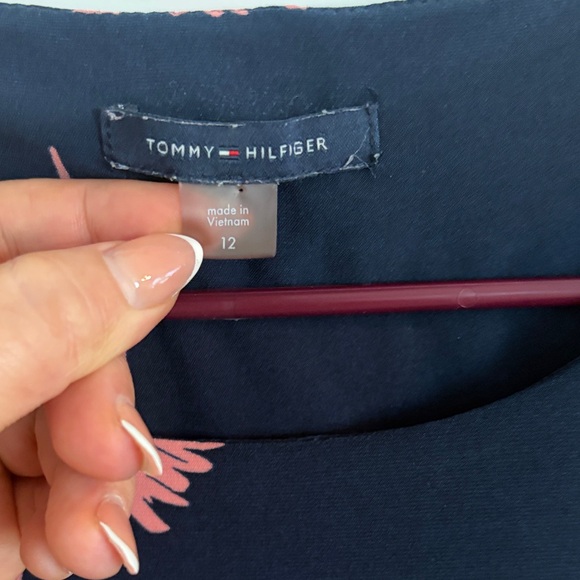 Tommy Hilfiger Navy and Pink Floral Midi Dress - Picture 2 of 4